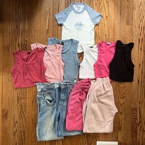 LOT (11) Junior Clothing Zara Brandy/John Galt SHEIN Kenzie Tanks Jeans, Sweats